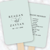 パステルミントミニマル結婚式 プログラム ハンドファン