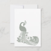 パステルミント白王室の孔雀エレガントRSVP 招待状 (裏面)