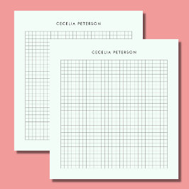 パステルミント&スクエアパターンカスタム ノートパッド