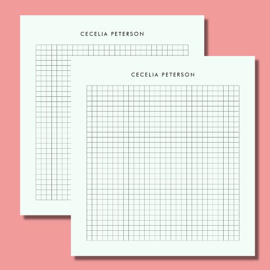 パステルミント&スクエアパターンカスタム ノートパッド
