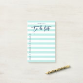 パステルミント&ホワイトストライプズブルーto Doリスト ポストイット (デスク上)