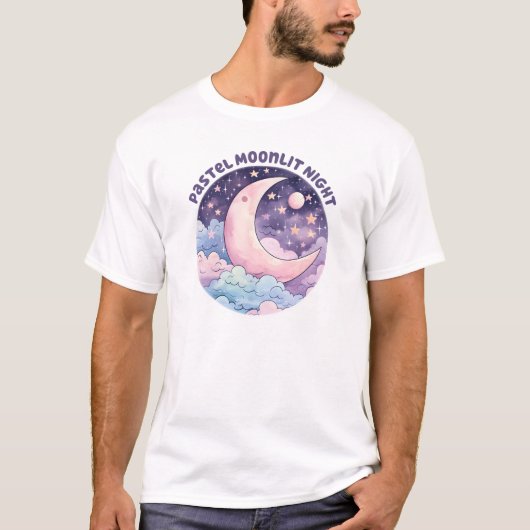 パステルムーンライトナイト – 夢の三日月 Tシャツ (正面)
