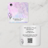 *~*パステルムーンQRコード曼荼羅箔花 スクエア名刺 (正面/裏面)