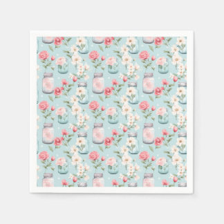パステルメイスンジャーフローラシームレスギフトラップ スタンダードカクテルナプキン