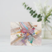 パステルメジャーでのCANTATA　抽象水彩画 ポストカード (スタンド正面)