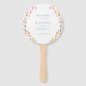 パステルメドウフラワーズワイルドフラワーズ結婚式 プログラム ハンドファン (正面)