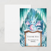 パステルメルヘンドラゴンの誕生日 サンキューカード (正面/裏面)