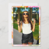 パステルモダンかわいらしフローラシック写真Sweet 16 招待状 (裏面)