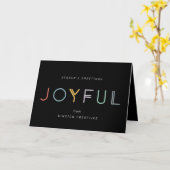 パステルモダンの楽しい会社の休日 カード (黄色い花)