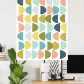 パステルモダンアーストーンの幾何形状 ポスター (ホームオフィス)