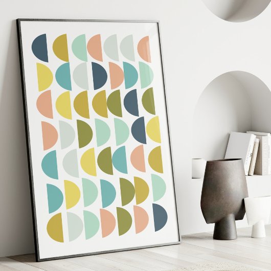 パステルモダンアーストーンの幾何形状 ポスター