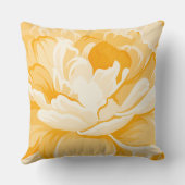 パステルモダンイエローウォーターカラーフラワークローズアップ クッション (裏面)