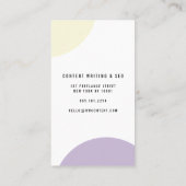 パステルモダンイエローパープルジオメトリックカラーブロック 名刺 (裏面)