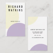 パステルモダンイエローパープルジオメトリックカラーブロック 名刺 (正面/裏面)