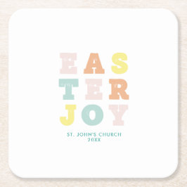 パステルモダンイースター スクエアペーパーコースター