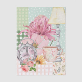 パステルモダンウォーターカラーイラストコラージュ 薄葉紙