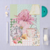 パステルモダンウォーターカラーイラストコラージュ 薄葉紙 (クラフト)