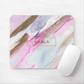 パステルモダンウォーターカラーフローカラー マウスパッド (マウス)