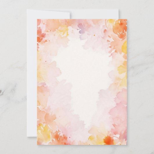 パステルモダンウォーターカラーフローラスウィート16誕生日 招待状 (裏面)