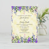 パステルモダンウォーターカラーラベンダーイエロー結婚ズ 招待状 (スタンド正面)