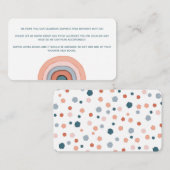 パステルモダンウォーターカラーレインボー誕生日詳細 エンクロージャーカード (正面/裏面)