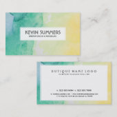 パステルモダンウォーターカラー背景 名刺 (正面/裏面)