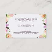 パステルモダンウォータースタイリッシュカラーフラワー結婚ズ 名刺 (裏面)