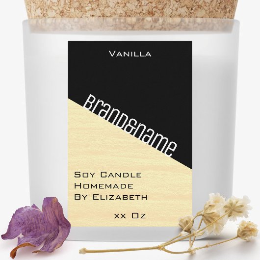 パステルモダンエスタイリッシュロ黒色キャンドル フードラベル