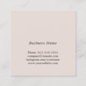 パステルモダンエレガントインテリアデザイストライプナー スクエア名刺 (裏面)