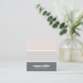 パステルモダンエレガントインテリアデザイストライプナー スクエア名刺 (スタンド正面)