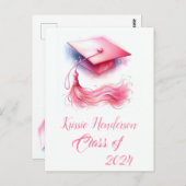 パステルモダンエレガント卒業キャップ ポストカード (正面/裏面)