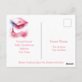 パステルモダンエレガント卒業キャップ ポストカード (裏面)