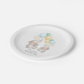 パステルモダンエレファントベビーシャワー7"プレート ペーパープレート (アングル)