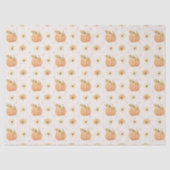 パステルモダンオレンジカボチャフローラ秋パターン 薄葉紙 (正面)