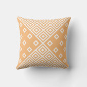 パステルモダンオレンジジオメトリックモノグラム クッション (裏面)
