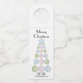 パステルモダンオーナメントのクリスマスツリー ボトルネックタグ (正面)