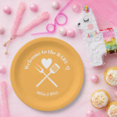 パステルモダンオ無地のレンジベビー-QベビーシャワーBBQ ペーパープレート (パーティー)