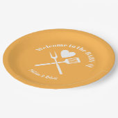 パステルモダンオ無地のレンジベビー-QベビーシャワーBBQ ペーパープレート (アングル)