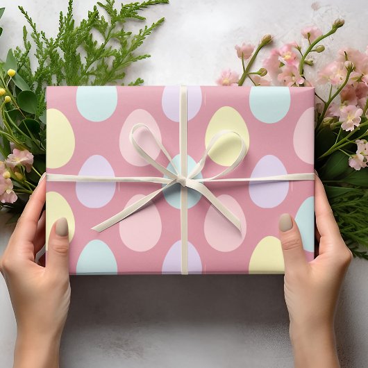 パステルモダンカラフルエッグパターン |イースターラップ ラッピングペーパー