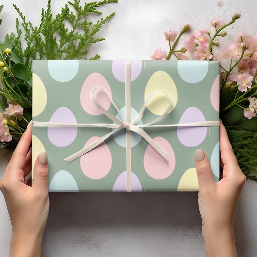 パステルモダンカラフルエッグパターン |イースターラップ ラッピングペーパー