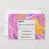 パステルモダンカラフル銀河系抽象芸術ア結婚ート 出欠カード (正面)