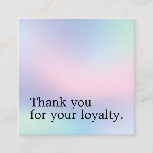 パステルモダンカラーはっきりした美しいロイヤリティ ロイヤリティカード (正面)