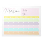 パステルモダンカラーカレンダー月プランナー ノートパッド (正面)