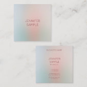 パステルモダンカラーシンプルデザインエレガントトレンディー スクエア名刺 (正面/裏面)
