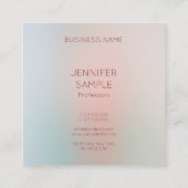 パステルモダンカラーシンプルデザインエレガントトレンディー スクエア名刺 (裏面)
