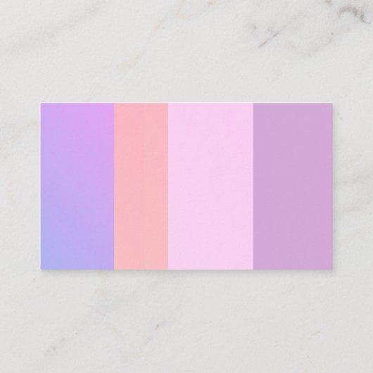 パステルモダンカラーストライプピンク&パープルカスタムカラー 名刺 (裏面)