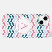 パステルモダンカラーズジオメトリックシェブロンモノグラムB Case-Mate iPhoneケース (裏面 (横))