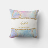 パステルモダンカラーズ金ゴールドグリッターモノグラム クッション (正面)