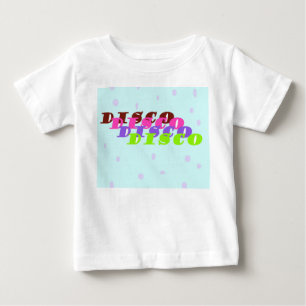パステルモダンカラーディスコ引用文デザイン ベビーTシャツ