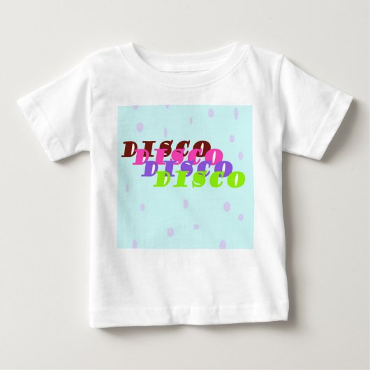 パステルモダンカラーディスコ引用文デザイン ベビーTシャツ (正面)